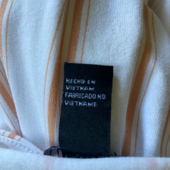 Forever 21 Striped Short Sleeve Maxi Dress White & Marigold – Women’s Sz M - Picture 6 of 7